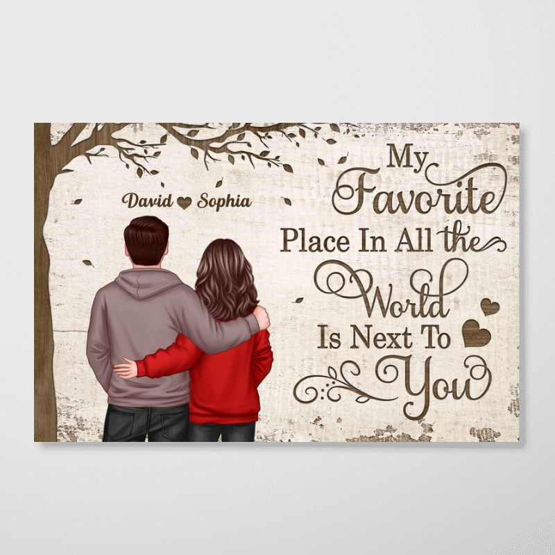 Favorite Place In The World Couple Back View Personalized Poster, Gift For Him, For Her
